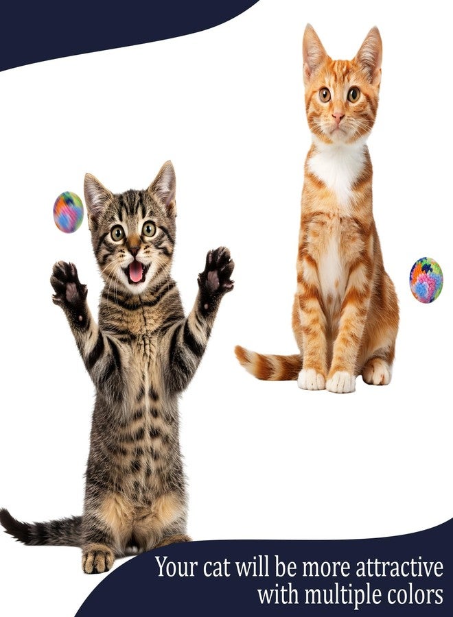Bruislard 8 Pcs Woolen Yarn Cat Ball Toys Assorted Color Soft Fuzzy Pom Pom Balls Interactive Cat Chasing Toys for Indoor Cats Kittens - Image 4
